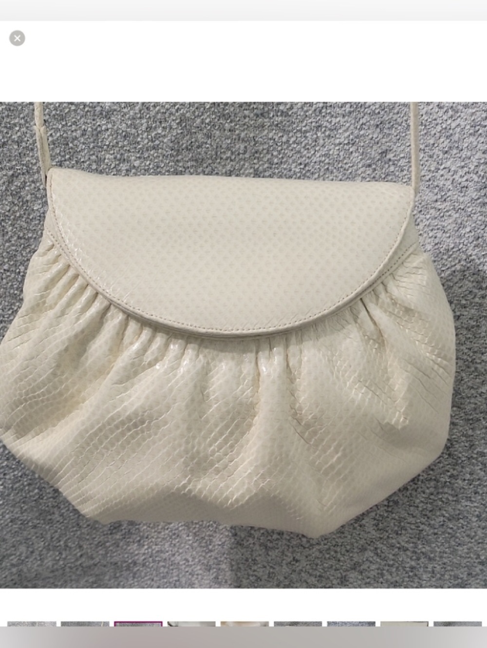 Finesse La Model Vintage Cream Snakeskin Small Crossbody Bag - Picture 3 of 10